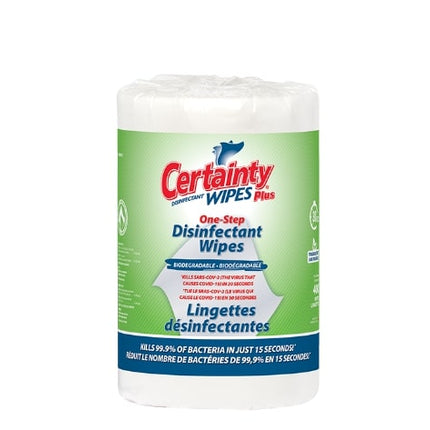 Certainty™ Plus Disinfectant Wipes, White, 2 Rolls/Case-B2B Discounters