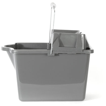 Atlas Graham Furgale Rectangular Pail With Wringer, Grey, 12Qt, Sold Individually-B2B Discounters
