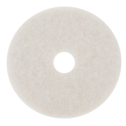 3M™ Super Polish Floor Pad, White, Round, 16" Diameter, Non-Woven Polyester, Sold Individually-B2B Discounters