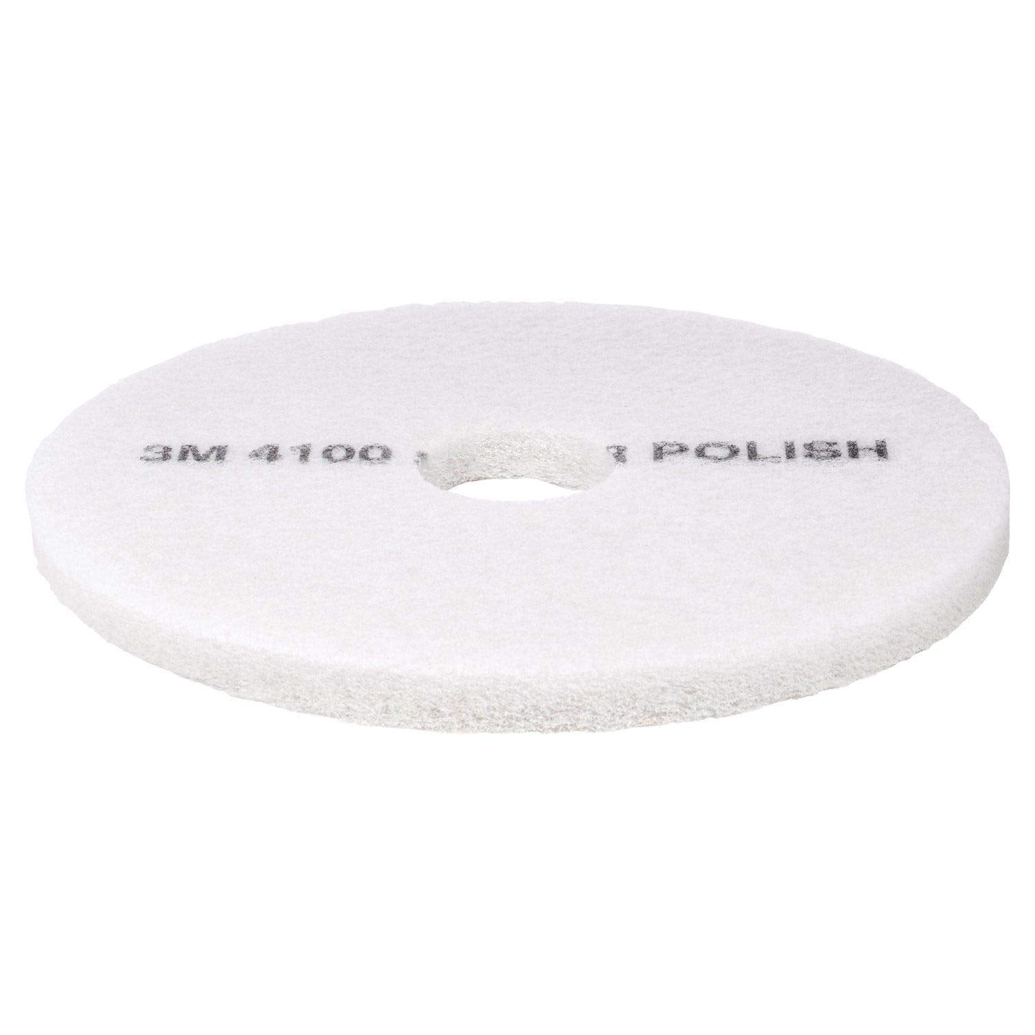 3M™ Super Polishing Floor Pad, Washable and Reusable, White, 20" Diameter, Sold Individually-B2B Discounters