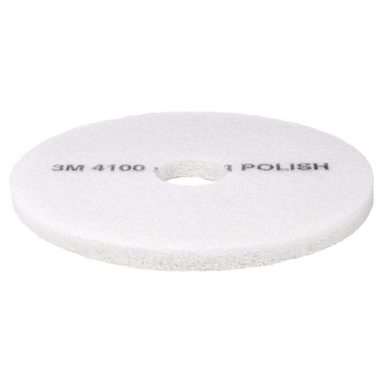3M™ Super Polishing Floor Pad, Washable and Reusable, White, 20" Diameter, Sold Individually-B2B Discounters