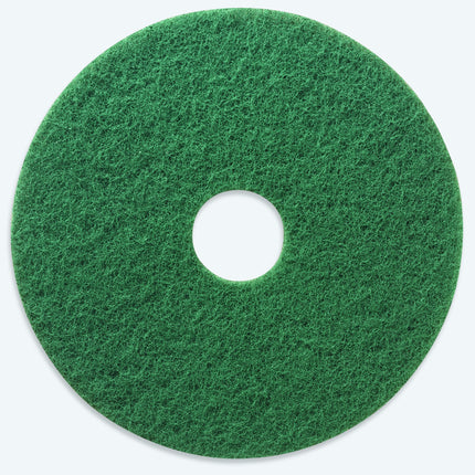 3M™ Floor Scrubbing Pad, Green, Round, 19" Diameter, Non-Woven Nylon and Polyester, Sold Individually-B2B Discounters