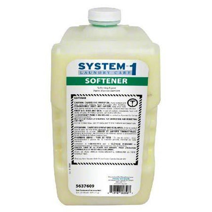 Diversey™ System-1 Laundry Fabric Softener, Yellow, 3100ml, 2/Case-B2B Discounters