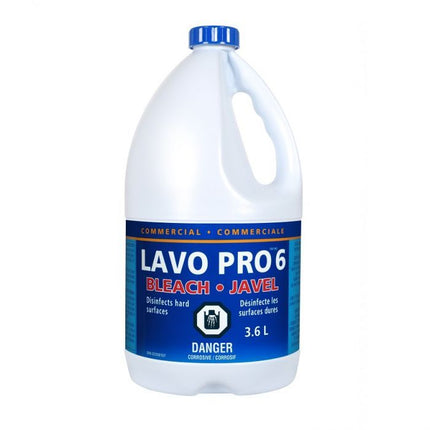 Lavo Pro™ Commercial 6% Liquid Bleach, Yellow, 3.6L, Sold Individually-B2B Discounters