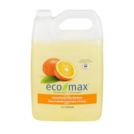 Eco-Max® Ultra Dish Wash, Natural Orange, 4L, Sold Individually-B2B Discounters