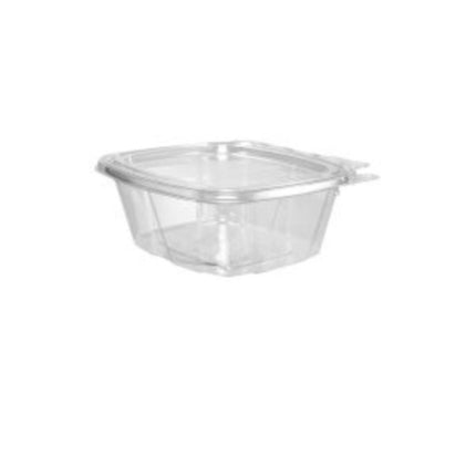 Dart® SafeSeal™ Tamper Evident Hinged Container With Flat Lid, 16oz, RPETE, Clear, 100/Pack, 2 Packs/Case-B2B Discounters