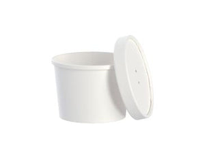 Dart® Squat Hot Food DSP Paper Container Combo, 12oz, White, 250/Case-B2B Discounters