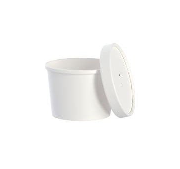 Dart® Squat Hot Food DSP Paper Container Combo, 12oz, White, 250/Case-B2B Discounters