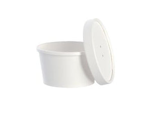 Dart® Squat Hot Food DSP Paper Container Combo, 8oz, White, 250/Case-B2B Discounters