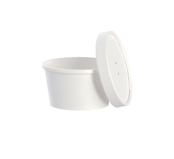 Dart® Squat Hot Food DSP Paper Container Combo, 8oz, White, 250/Case-B2B Discounters