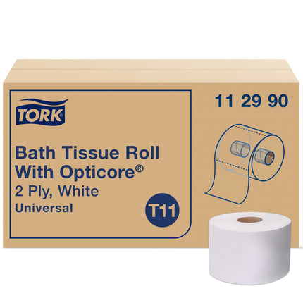 Tork® Universal Bath Tissue Roll with OptiCore, White, 3.75"x289', 1 Ply, 36/Case-B2B Discounters