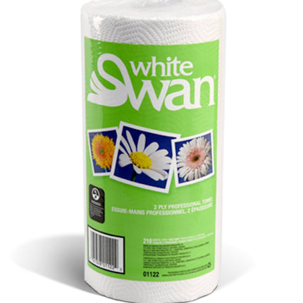 White Swan® Professional Towel, 2 Ply, White, 210 Sheets/Pack,12 Packs/Case-B2B Discounters