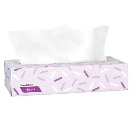 Cascades PRO Select® Flat Box Facial Tissue, F950, 2-Ply, White, 100 Sheets/Box, 30 Boxes/Case-B2B Discounters