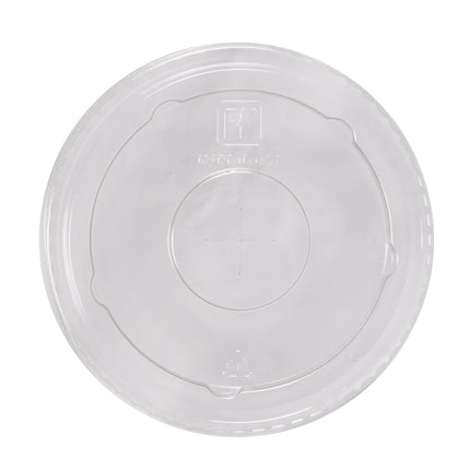 Pactiv® Kal-Clear® PET Flat Lid With Slot For 12-24oz Cold Cup, 100 Lids/Pack, 10 Packs/Case-B2B Discounters
