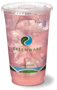Pactive® Greenware® Cold Cups Flat Lid for 12oz-24oz, Clear, 1000/Case-B2B Discounters