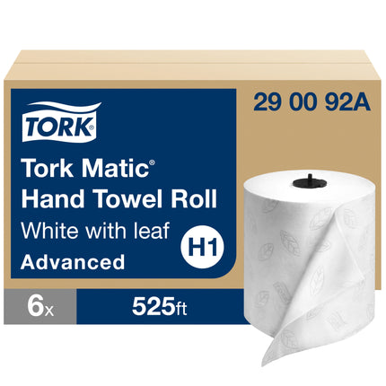 Tork® Advanced Matic® Paper Hand Towel Roll, 2-Ply, White, 525'/Roll, 6 Rolls/Case-B2B Discounters
