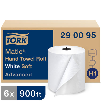 Tork® Soft Matic® Advanced Hand Towel Roll, White, 1 Ply, 900', 6 Rolls/Case-B2B Discounters