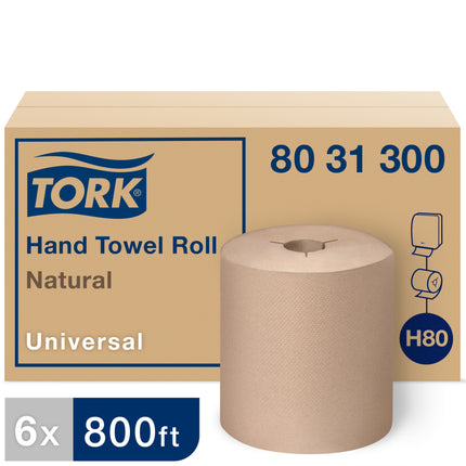 Tork‚ Universal Hand Towel Roll, Natural, 8" x 800', 6 Rolls/Case-B2B Discounters