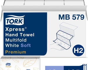 Tork® Premium Soft Xpress® Multifold Paper Hand Towel, 3-Panel, 2-Ply, White, 135 Towels/Pack, 16 Packs/Case-B2B Discounters