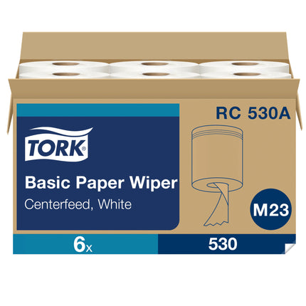 Tork® Universal Centrefeed Paper Hand Towels, 2-Ply, White, 530 Sheets/Roll, 6 Rolls/Case-B2B Discounters