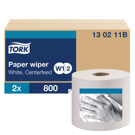 Tork® Paper Wiper Centrefeed, 2-Ply, White, 800 Sheets/Roll, 2 Rolls/Case-B2B Discounters