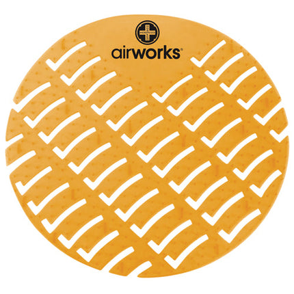 AirWorks® Urinal Screen, Orange, Mango Fragrance, Round, Flexible EVA, 10/Box-B2B Discounters