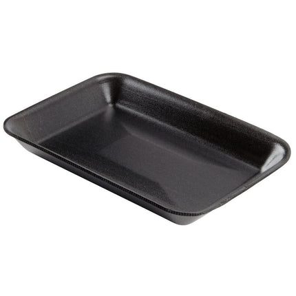 Dyne-A-Pak® 2 Meat Tray, 8.25" X 5.75" X1", Polystyrene Foam, Black, 500/Case-B2B Discounters