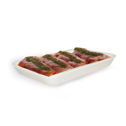 Dyne-A-Pak® 20S Tray, Polystyrene Foam, 8.75" X6.5" X5/8", White, 500/Case-B2B Discounters