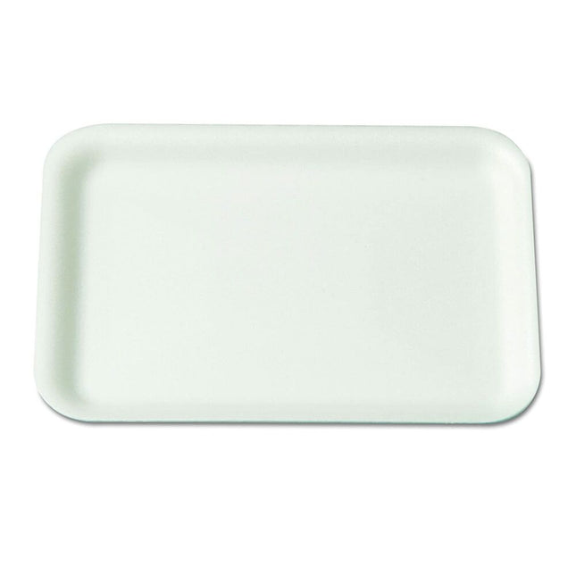 Dyne-A-Pak® 2 Meat Tray, 8.25" X 5.75" X1", Polystyrene Foam, White, 500/Case-B2B Discounters