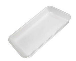 25D Deep Foam Meat Tray, White, 8" Width, Rectangular, Polystyrene, 250/Case-B2B Discounters