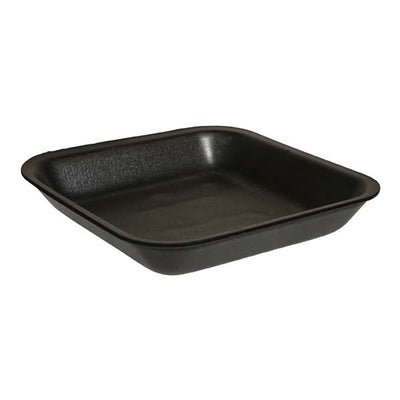 Dyne-A-Pac® Foam Tray, 5.88" X 5.88" X 1", Black, Ideal for Packaging Produce and Meat, 500 Trays/Case-B2B Discounters