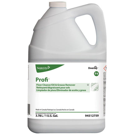 Diversey® Profi Floor Cleaner, For Oil/Grease, 1gal, 4/Case-B2B Discounters