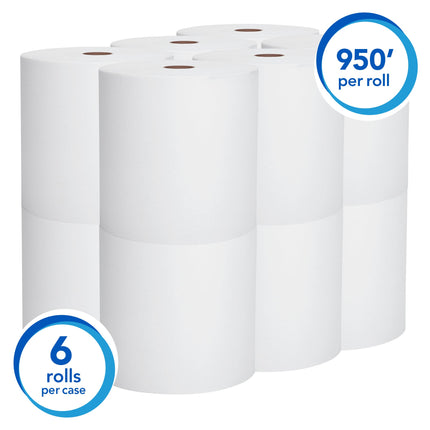Scott® Essential High Capacity Proprietary System Hard Roll Towels, White, 905'/Roll, 6 Rolls/Case-B2B Discounters