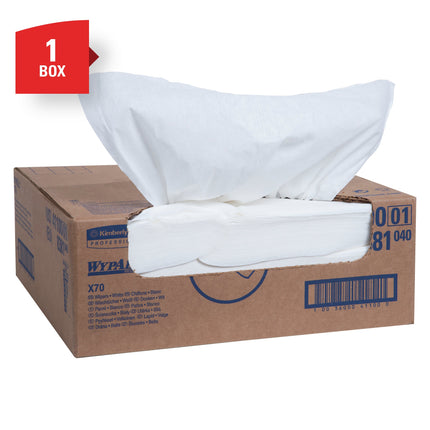 WypAll® PowerClean® X70 Medium Duty Cloths (41100), Flat Sheets, White, 300 Sheets/Box, 1 Box/Case, 300 Sheets/Case-B2B Discounters