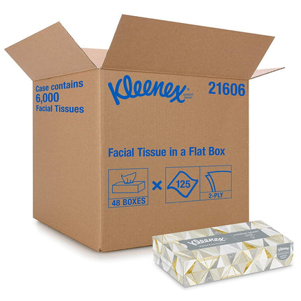 Kleenex® Professional Facial Tissue (21606), 2-Ply, White, 125 Tissues/Box, 48 Boxes/Case-B2B Discounters