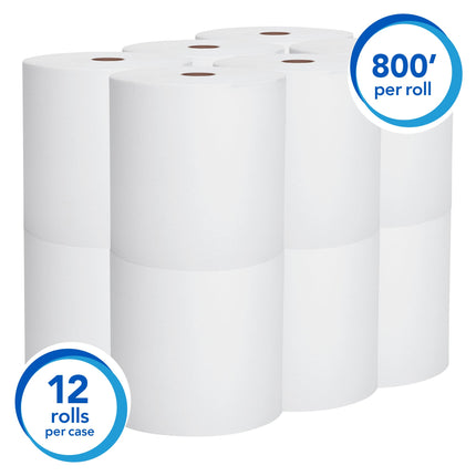Scott® Essential Universal Hard Roll Towel, 1-Ply, White, 800', 12 Rolls/Case-B2B Discounters