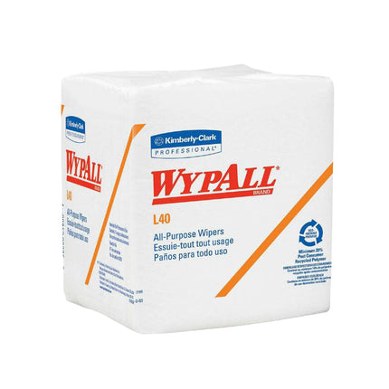 WypAll® PowerClean™ L40 Extra Absorbent Towels, Quarterfold, White, 56 Sheets/Pack, 18 Packs/Case-B2B Discounters