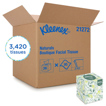 Kleenex® 21272 Kleenex Naturals Boutique Facial Tissue, White, 36/Case-B2B Discounters