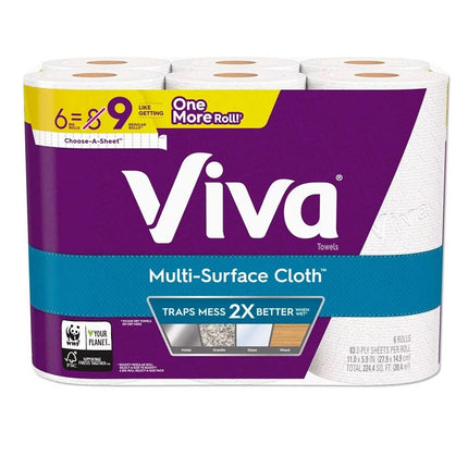 Viva Multi-Surface Cloth Paper Towels, Big Roll, White, 24 Rolls/Case-B2B Discounters
