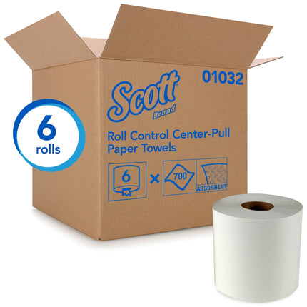 Scott® Centerpull Paper Hand Towels Roll Control, 2 Ply , White, 6/Case-B2B Discounters