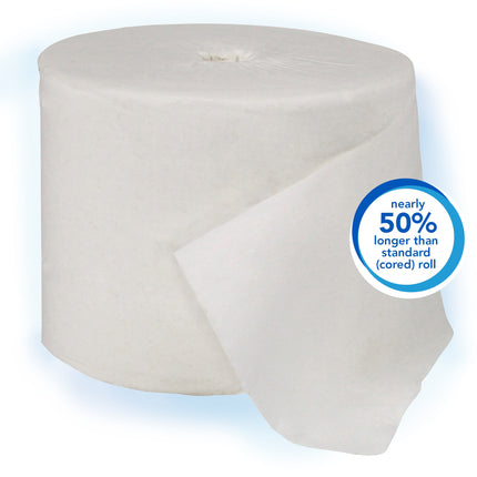 Scott® Essential Coreless High-Capacity Standard Roll Toilet Paper (04007), 2-Ply, White, 1,000 Sheets/Roll, 36 Rolls/Case, 36,000 Sheets/Case-B2B Discounters