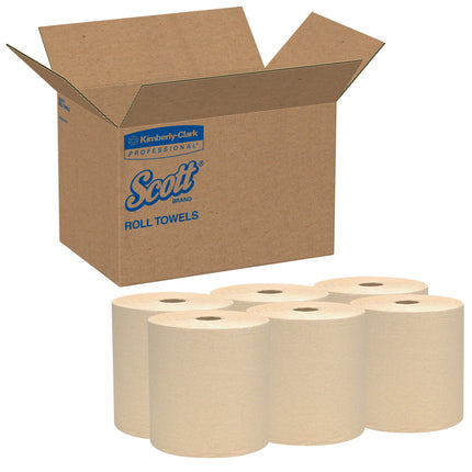 Scott® Essential Universal Hard Roll Towel, Brown, 800', 12 Rolls/Case-B2B Discounters