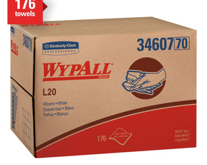 WypAll® General Clean L20 Medium Cleaning Cloths, White, 4-Ply, 176 Wipes/Case-B2B Discounters