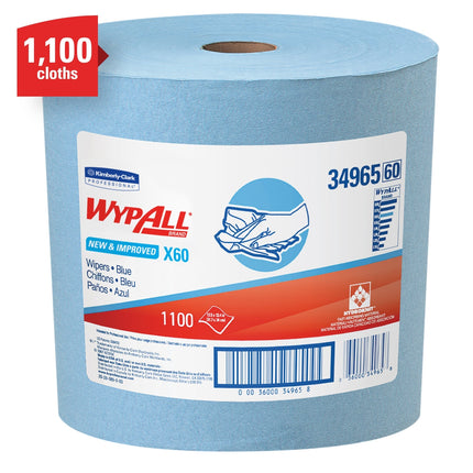 Wypall® 34965 Wypall Teri Jumbo Roll, 12X13.4, Blue, 1100 Sheets/Roll, 1 Roll/Case-B2B Discounters