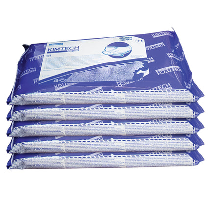 Kimtech® Pure® W4 Wiper Pre-Saturated Alcohol, White, 10 Packs/Case, 40 Wipes/Pack-B2B Discounters