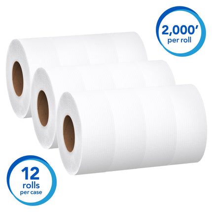 Scott® Essential Jumbo Roll Toilet Paper, White, 1 Ply, 2000' Roll, 12 Rolls/Case-B2B Discounters