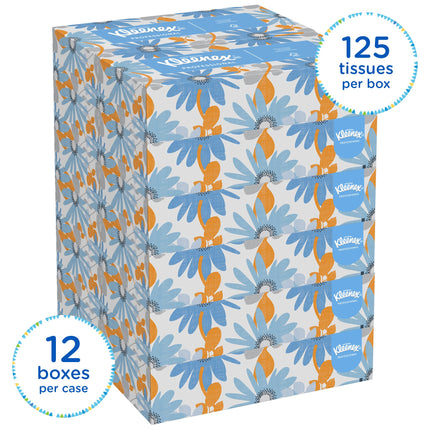 Kleenex® Facial Tissue Flat Box, 2-Ply, White, 12 Boxes/Case, 125 Sheets/Box-B2B Discounters