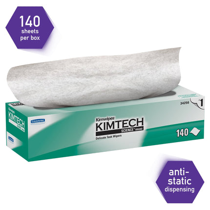 Kimtech Science® Kimwipes® Delicate Task Wipes (34256), Pop-Up Box, White, 144 Sheets/Box, 15 Boxes/Case, 2,160 Sheets/Case-B2B Discounters