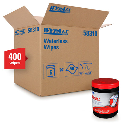WypAll® PowerClean® ProScrub® Heavy Duty Wet Towels (58310), Dual Action Cleaning, Large 9.5" x 12" Wipes, Canister Included , 8/Case-B2B Discounters