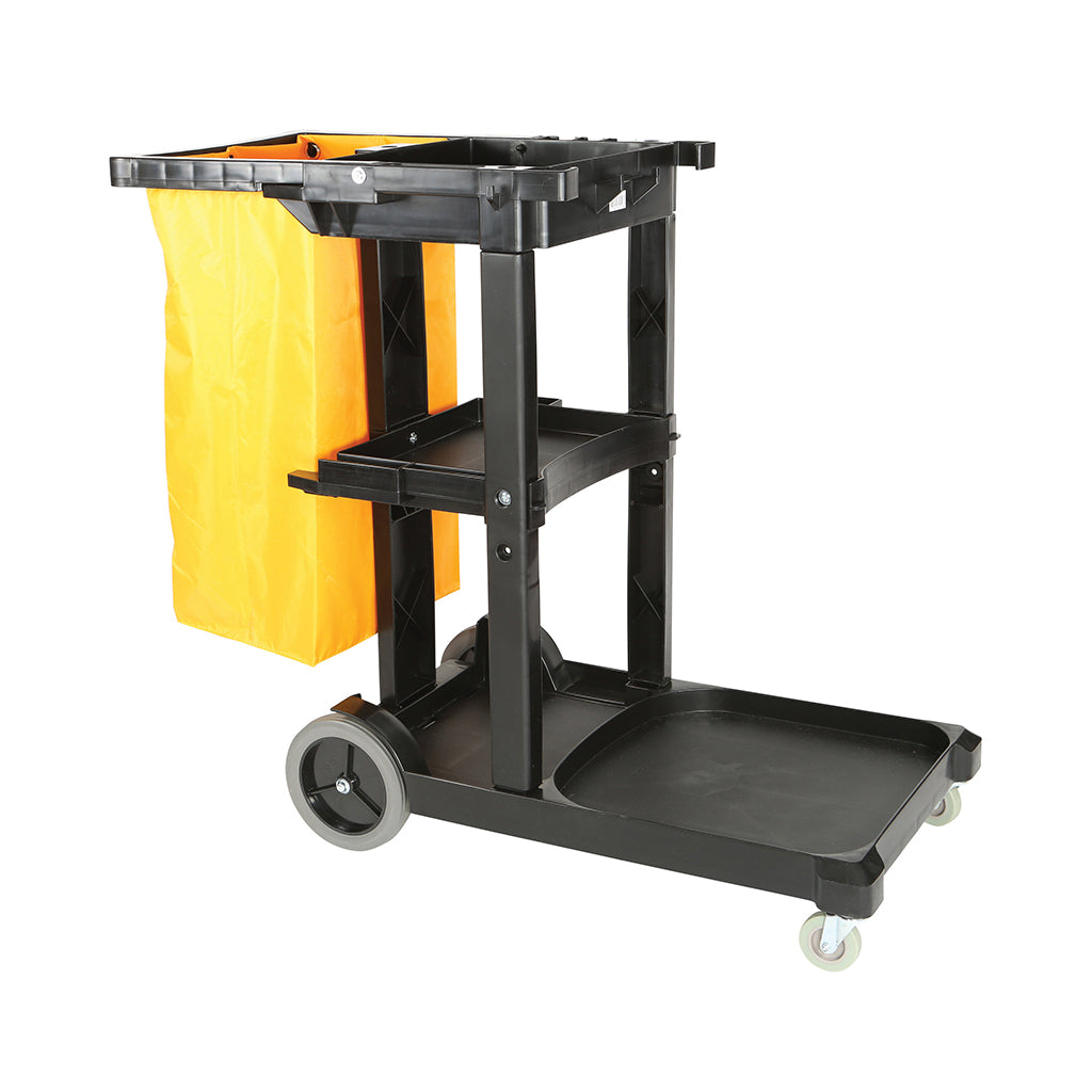 Globe™ Janitors Cart With Bag, Black, Sold Individually-B2B Discounters